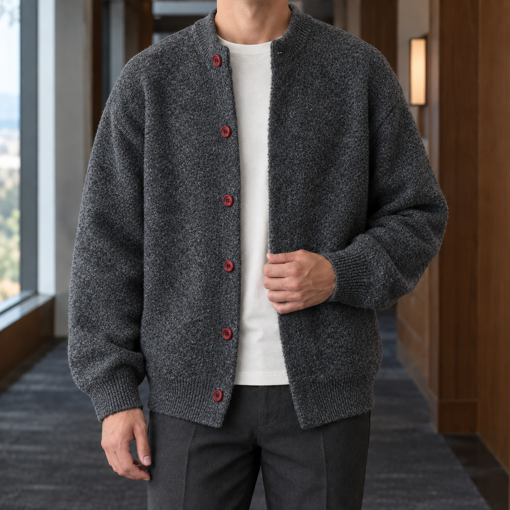Men's Relaxed Knit Cardigan – Winter Knitwear
