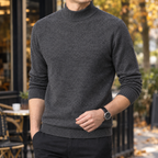 Men's Cashmere Mock Neck Jumper – Ribbed Roll Neck Knitwear