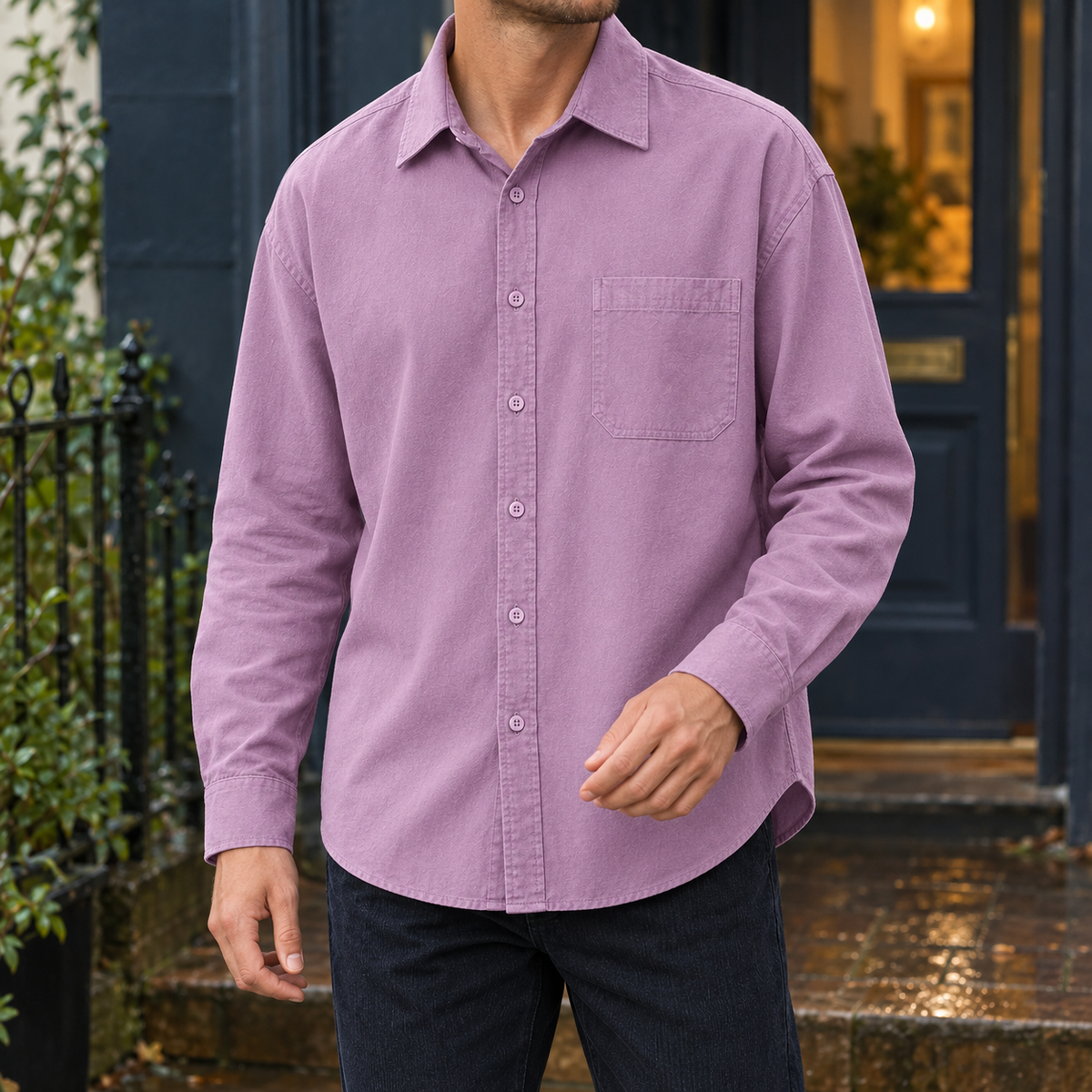 Men's Pure Cotton Pocket Shirt – Relaxed Casual Shirt