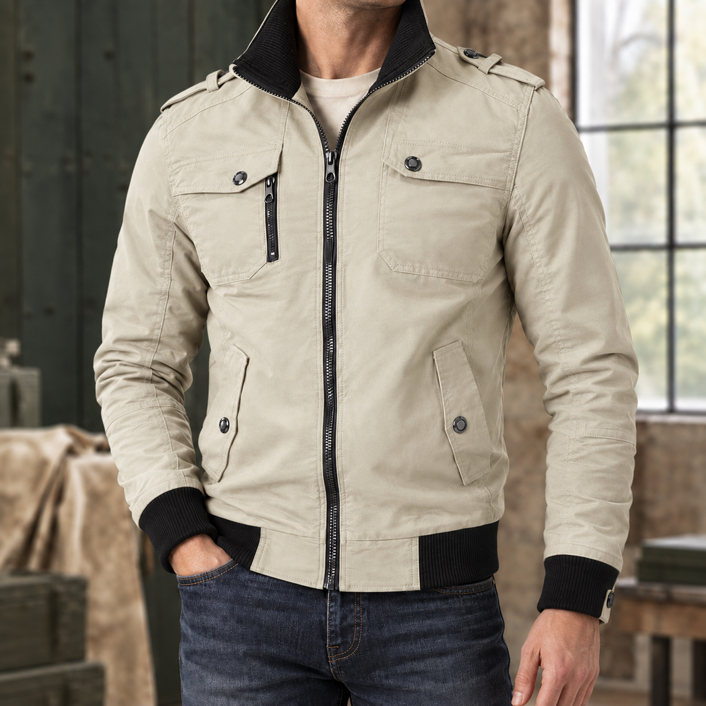 Men's Fitted Utility Jacket – Smart Casual Layer