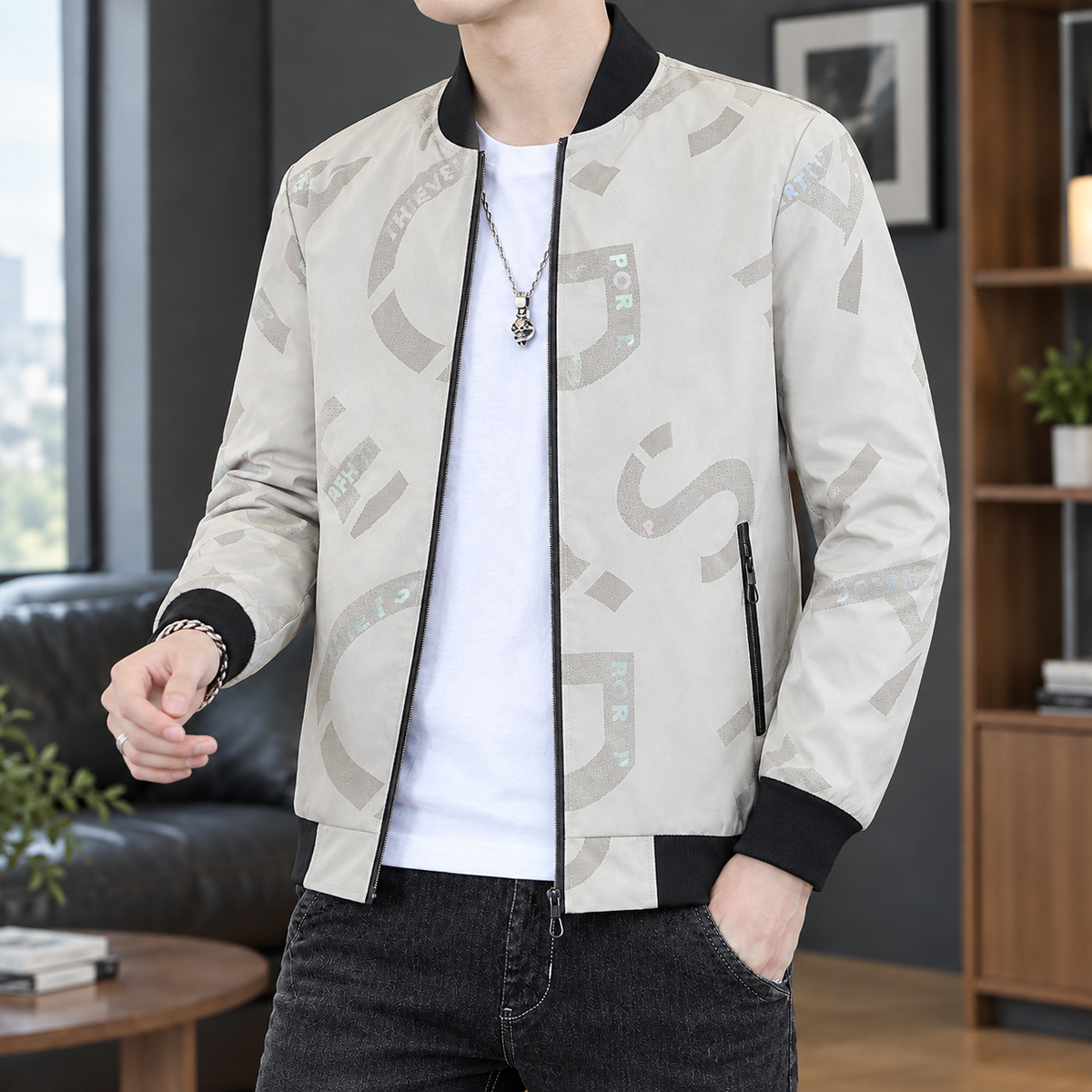Men's Printed Bomber Jacket – Winter Jacket