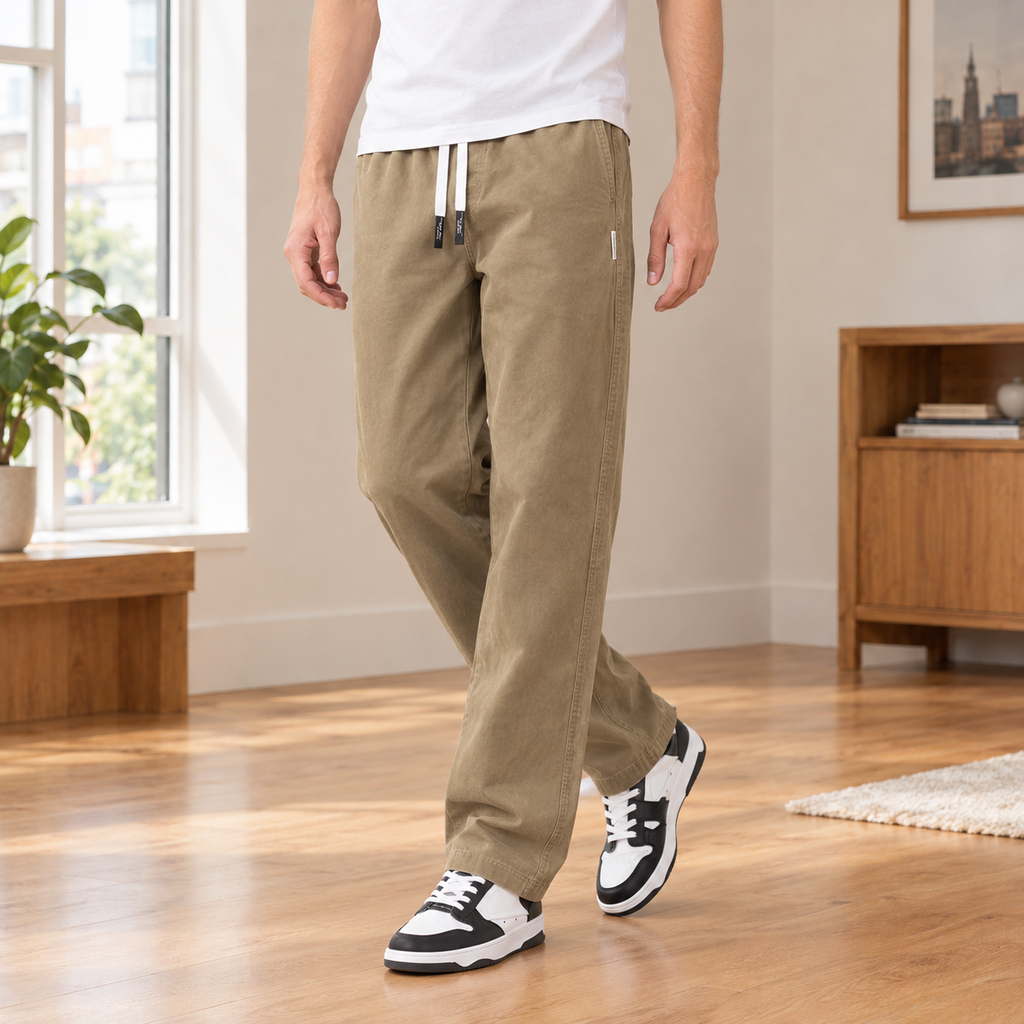 Men's Relaxed Straight Leg Trousers – Everyday Casual Trousers