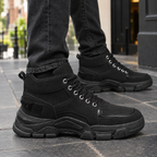 Men's Leather High-Top Trainers – Chunky Sole Trainers