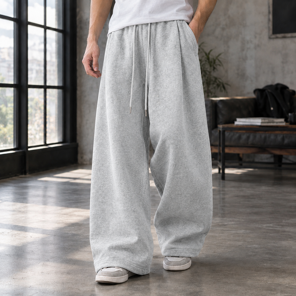Men's Pleated Wide Leg Trousers – Relaxed Drawstring Trousers