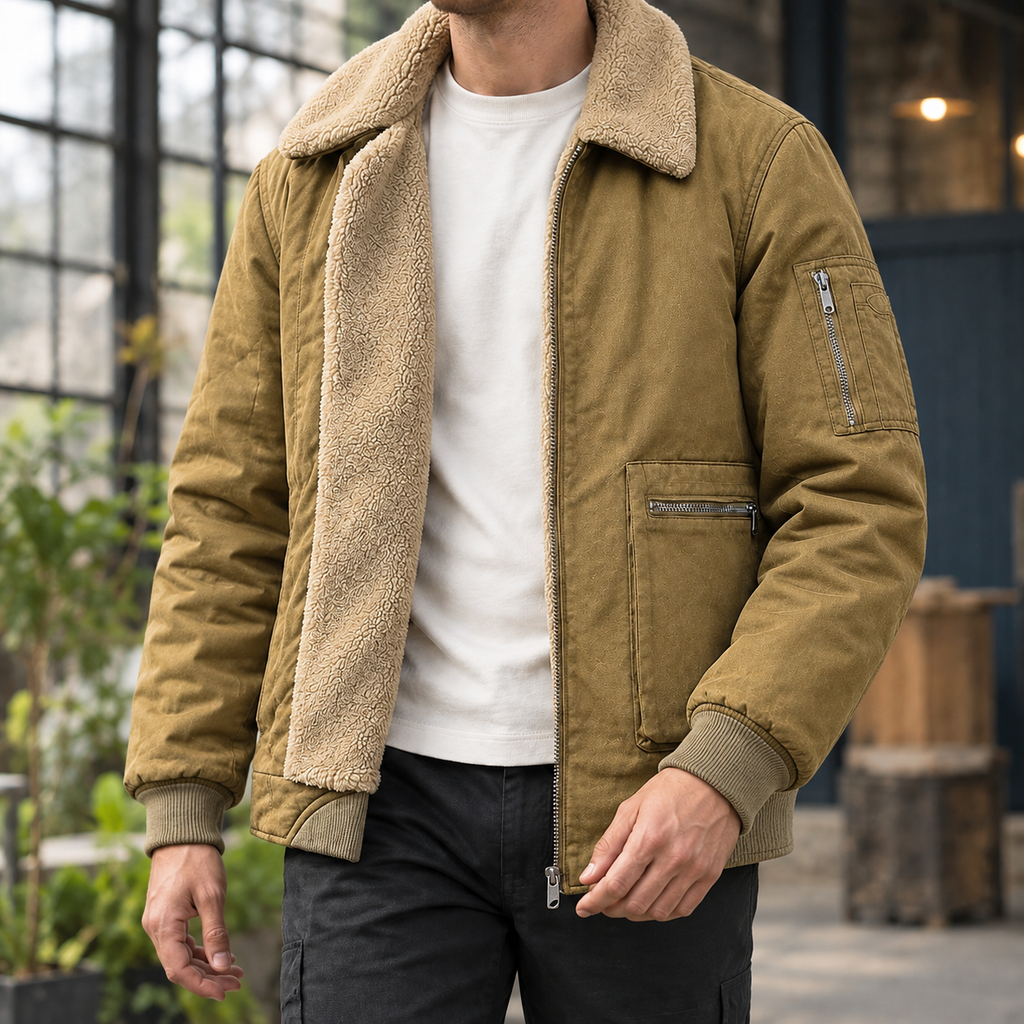 Men's Fleece Jacket – Padded Winter Jacket