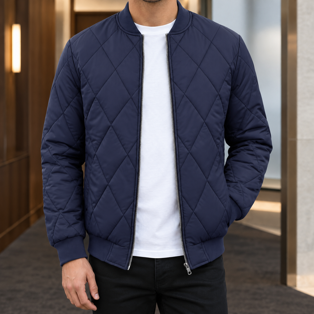 Men's Quilted Bomber Jacket – Padded Winter Jacket