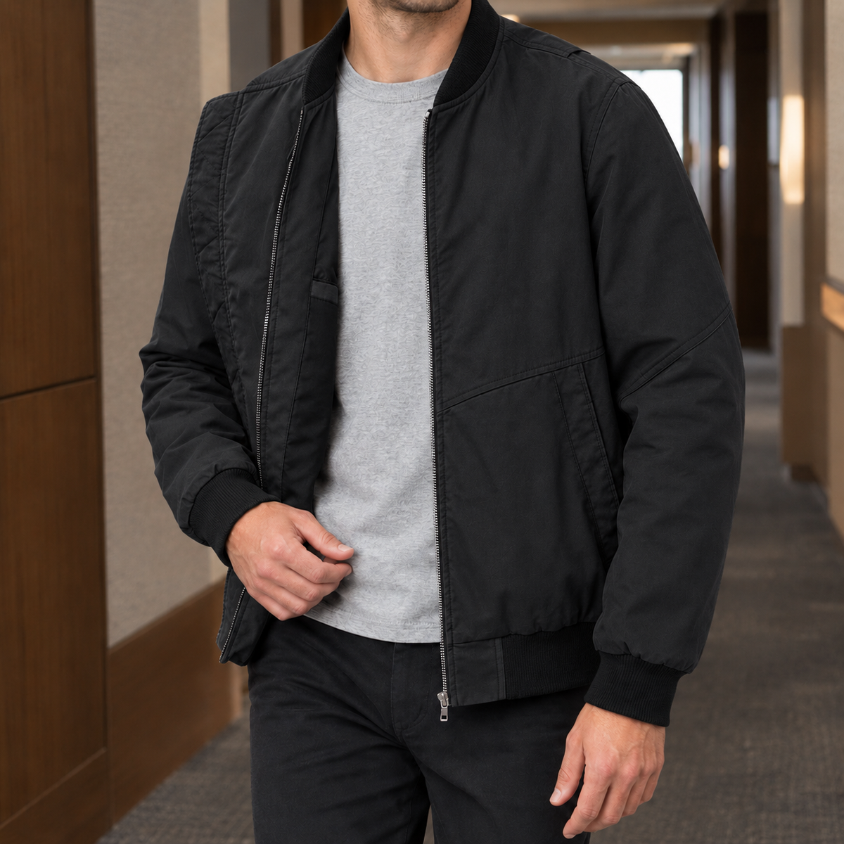 Men's Cotton Blend Bomber Jacket – Winter Jacket