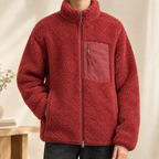 Men's Textured Fleece Zip Jacket – Winter Jacket