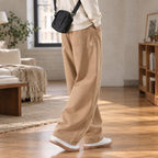 Men's Wide Leg Trousers – Elasticated Waist Relaxed Fit