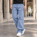 Men's Wide Leg Jeans – Relaxed Mid Rise Denim