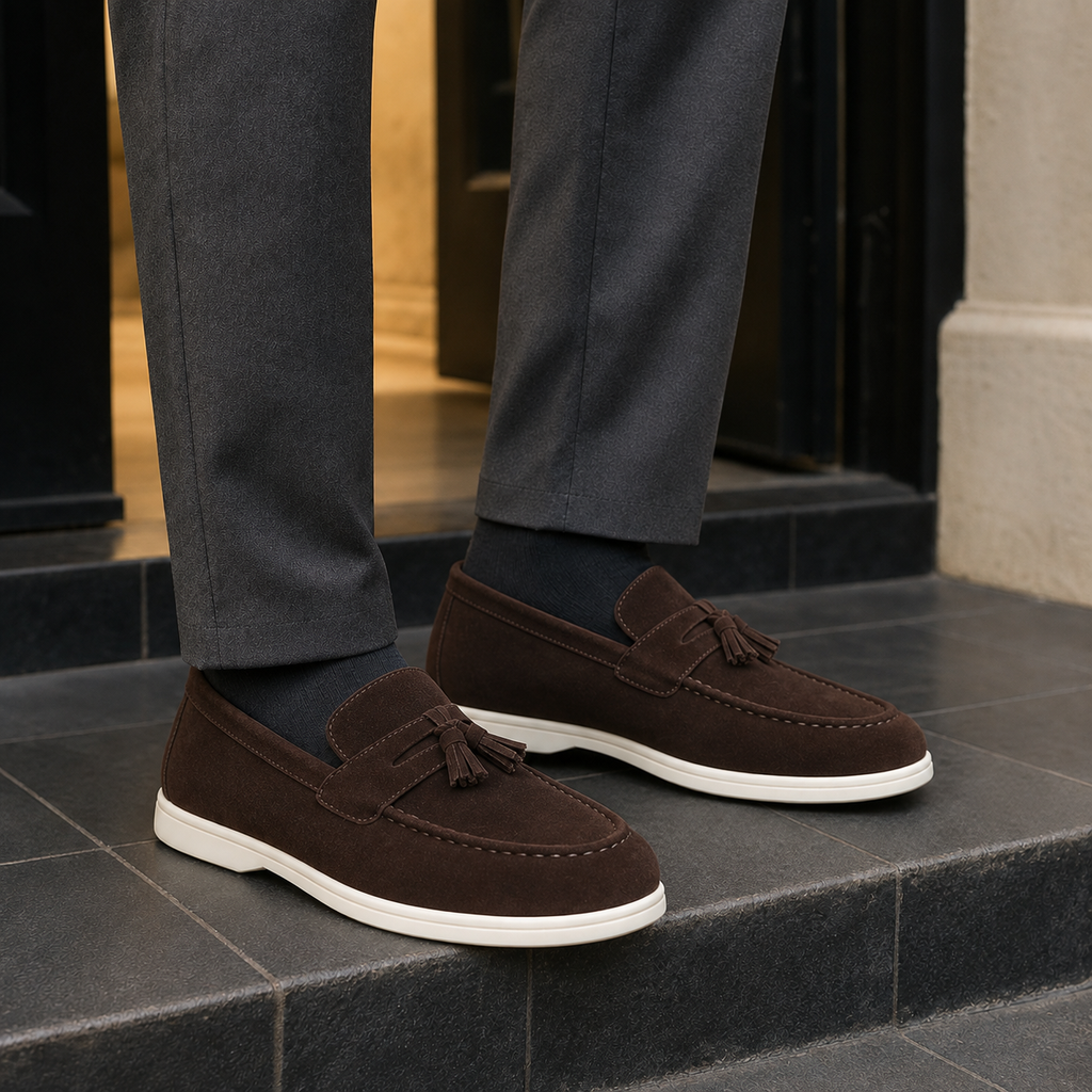 Men's Leather Look Tassel Loafers – Smart Casual Shoes