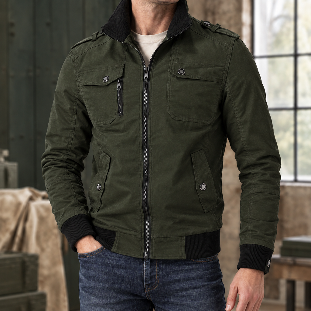 Men's Fitted Utility Jacket – Smart Casual Layer
