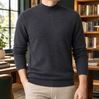 Men's Wool Blend Mock Neck Jumper – Winter Knitwear
