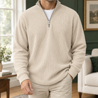 Men's Ribbed Quarter Zip Jumper – Winter Knitwear