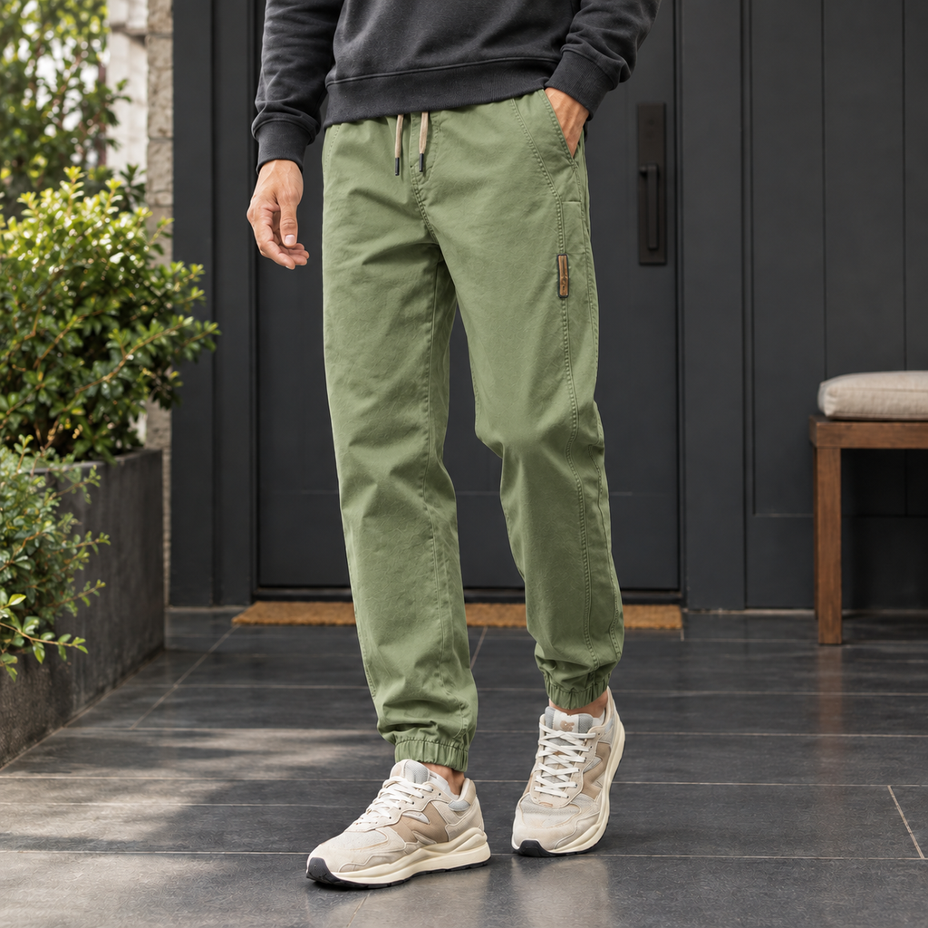 Men's Relaxed Tapered Trousers – Drawstring Waist