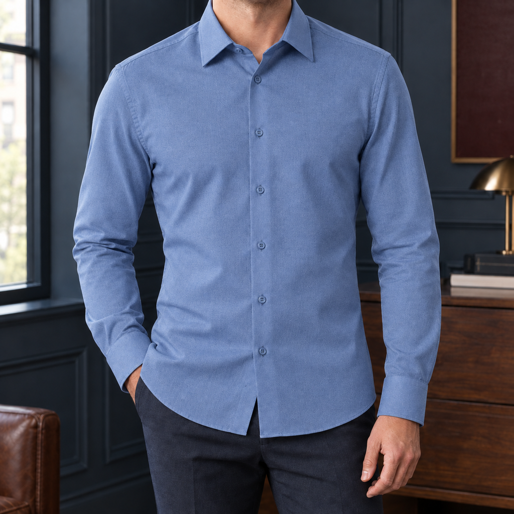Men's Wool Blend Fitted Shirt – Smart Shirt