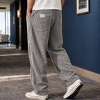 Men's Relaxed Fit Trousers – Wide Wale Textured Trousers