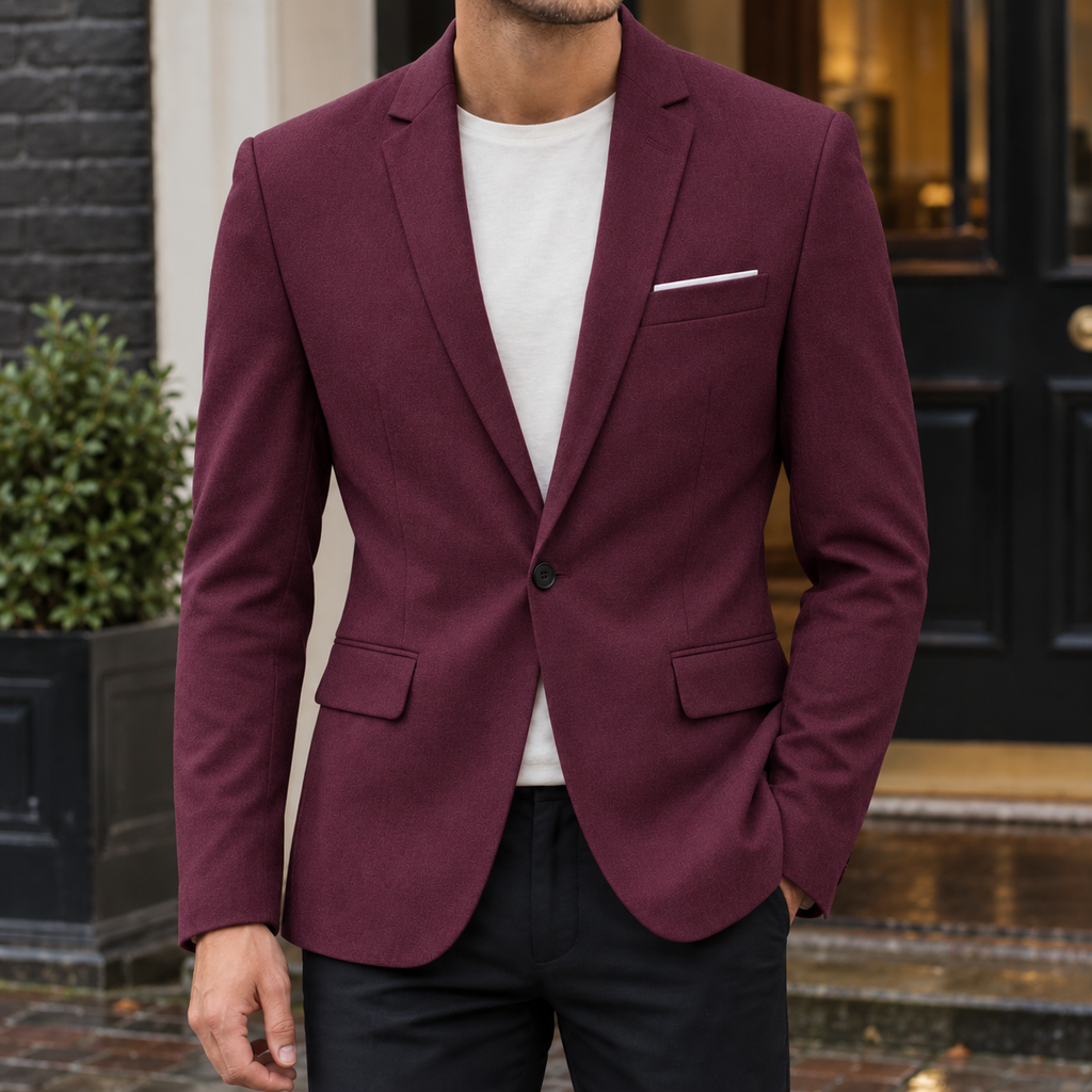 Men's Slim Fit Tailored Blazer – Smart Single-Button Blazer