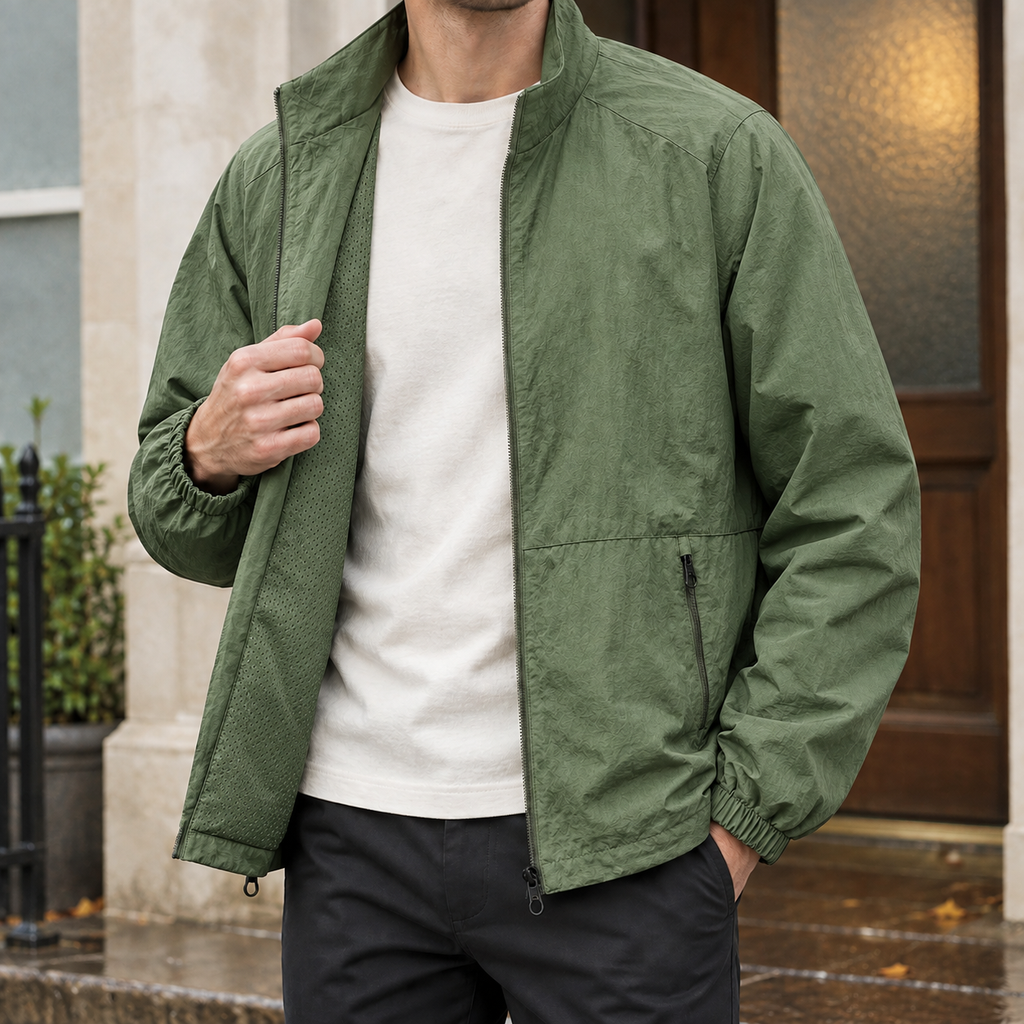 Men's Lightweight Stand Collar Jacket – Mesh Lined Everyday Jacket