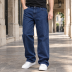 Men's Wide Leg Jeans – Relaxed Mid Rise Denim