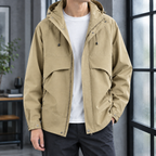 Men's Hooded Utility Jacket – Soft Woven Winter Jacket