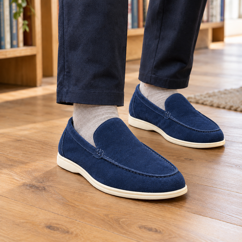 Men's Suede Loafers with Wedge Sole – Smart Casual Shoes
