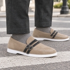 Men's Suede Loafers with Buckle Detail – Smart Casual Shoes