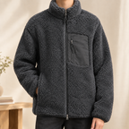 Men's Textured Fleece Zip Jacket – Winter Jacket