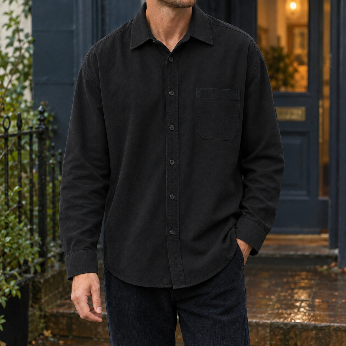 Men's Pure Cotton Pocket Shirt – Relaxed Casual Shirt