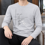 Men's Silk-Touch Crew Neck Top – Long Sleeve Smart Tee