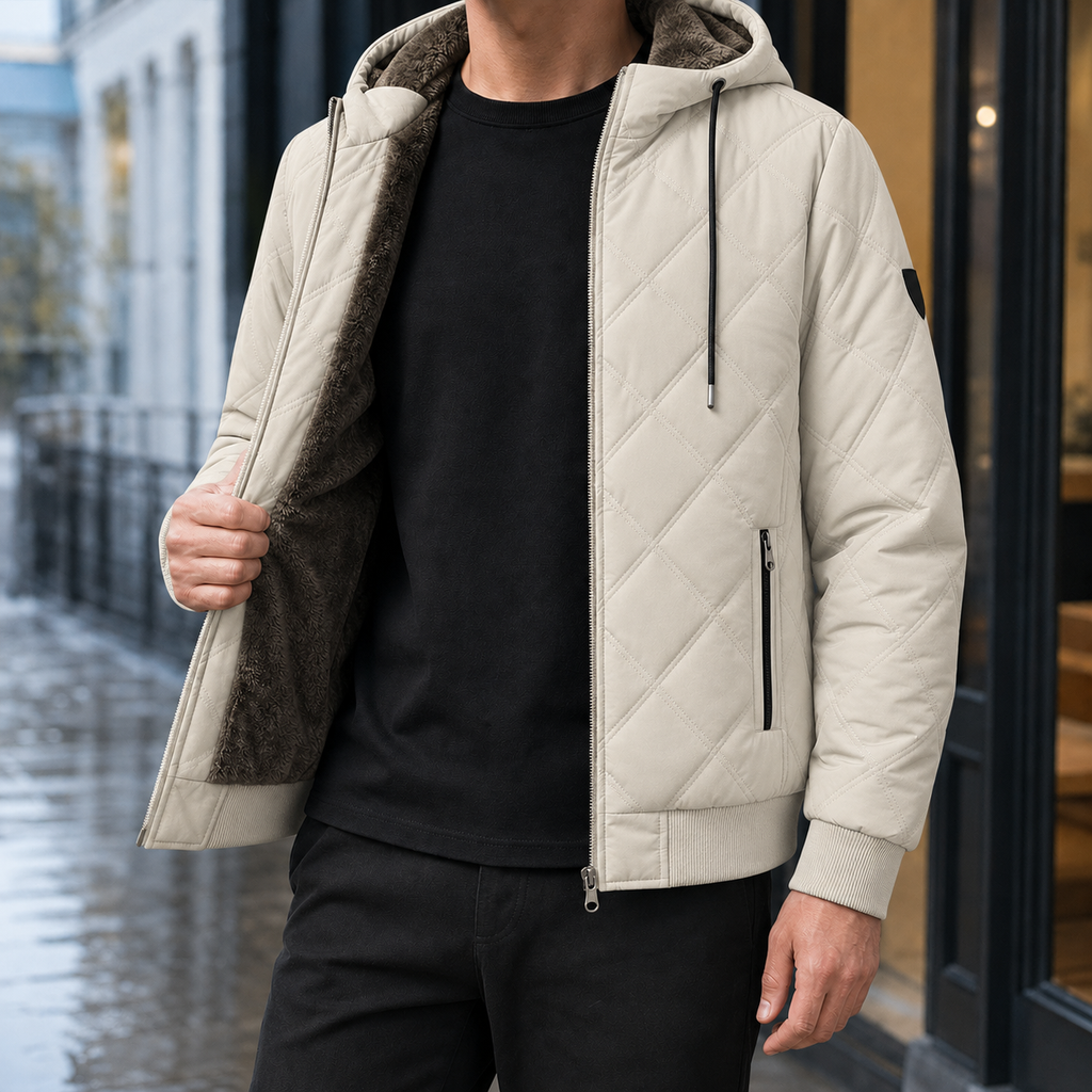 Men's Quilted Jacket – Hooded Winter Jacket