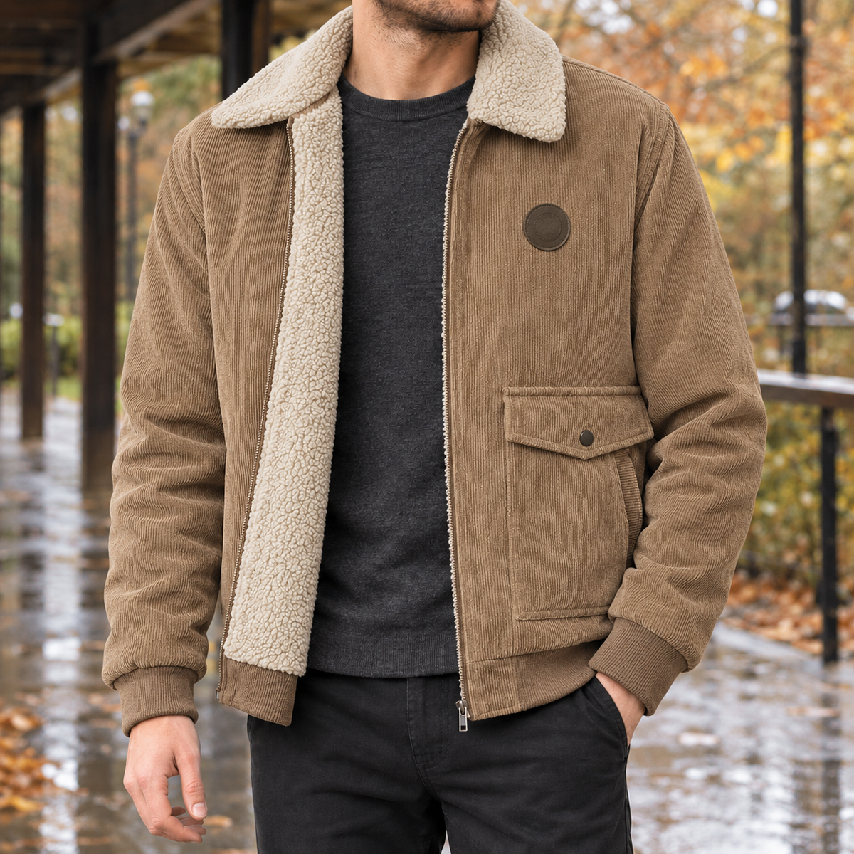 Men's Fleece-Lined Jacket – Winter Coat