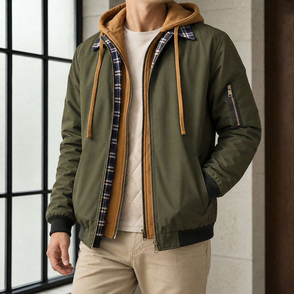 Men's Quilted Hooded Jacket – Winter Jacket