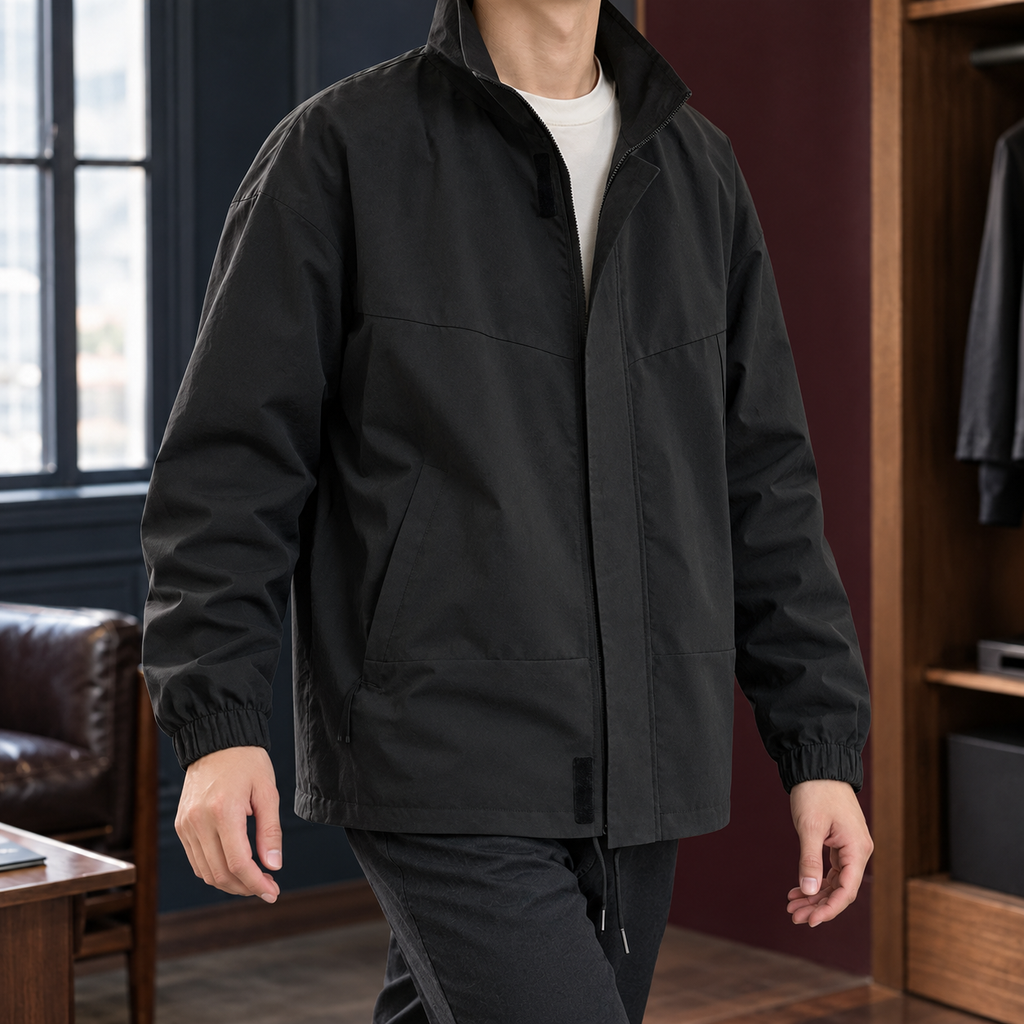 Men's Stand Collar Zip Jacket – Smart Casual Layer