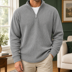 Men's Ribbed Quarter Zip Jumper – Winter Knitwear
