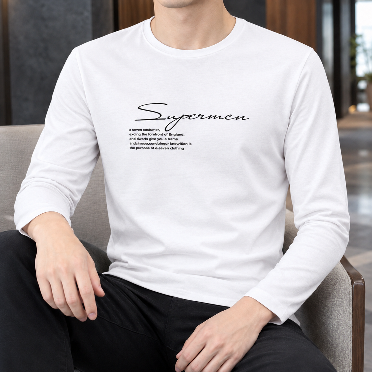 Men's Silk-Touch Crew Neck Top – Long Sleeve Smart Tee