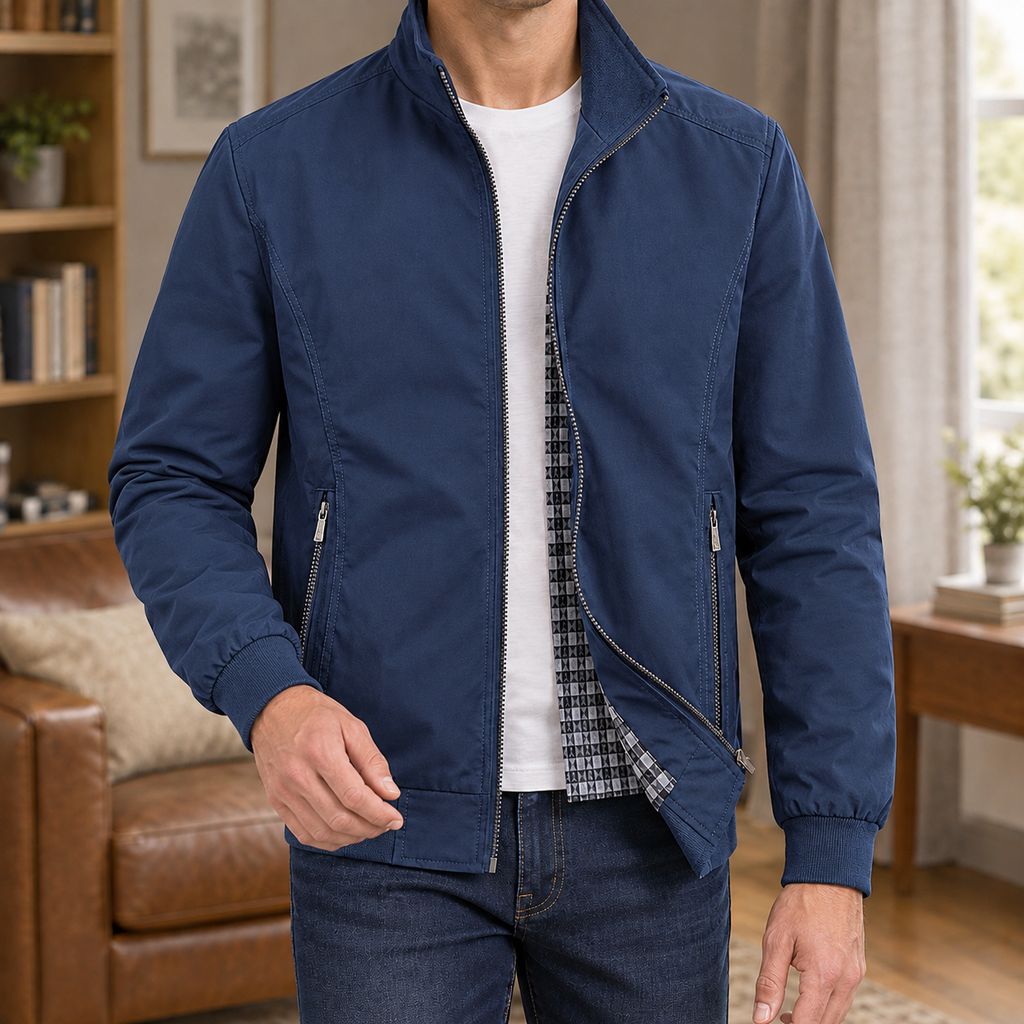 Men's Stand Collar Zip Jacket – Smart Casual Jacket