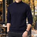 Men's Cashmere Mock Neck Jumper – Ribbed Roll Neck Knitwear