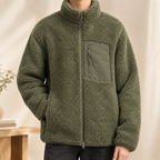 Men's Textured Fleece Zip Jacket – Winter Jacket