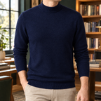 Men's Wool Blend Mock Neck Jumper – Winter Knitwear