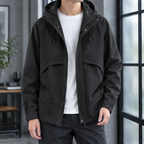 Men's Hooded Utility Jacket – Soft Woven Winter Jacket