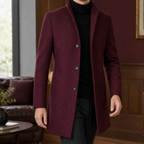Men's Wool Blend Single Breasted Overcoat – Long Winter Coat