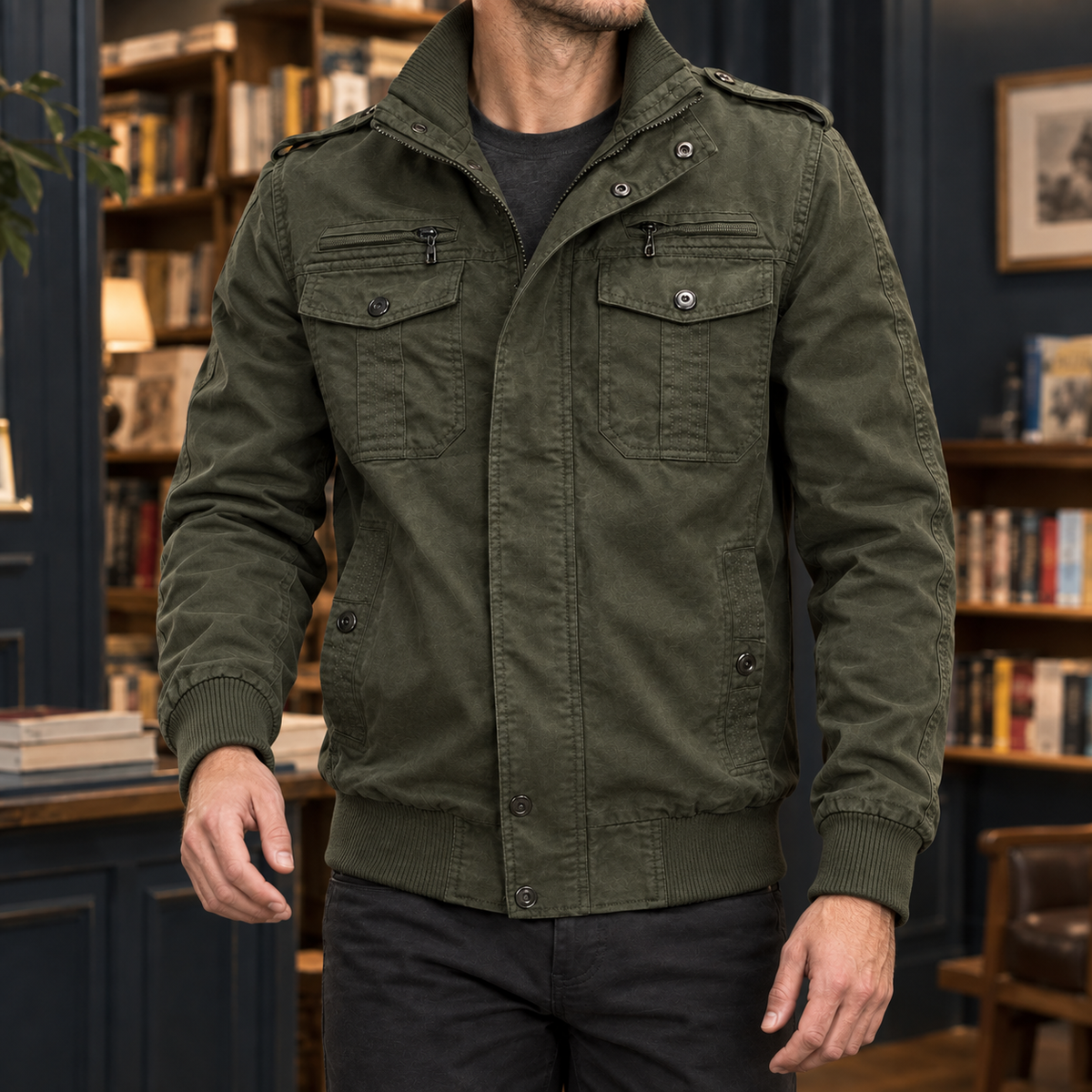 Men's Cotton Blend Utility Jacket – Winter Jacket