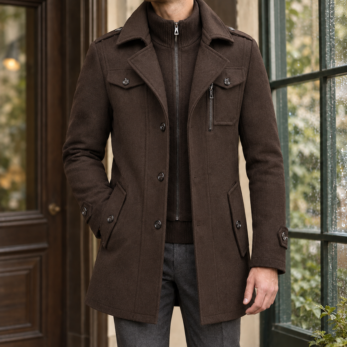 Men's Wool Blend Overcoat – Long Winter Coat