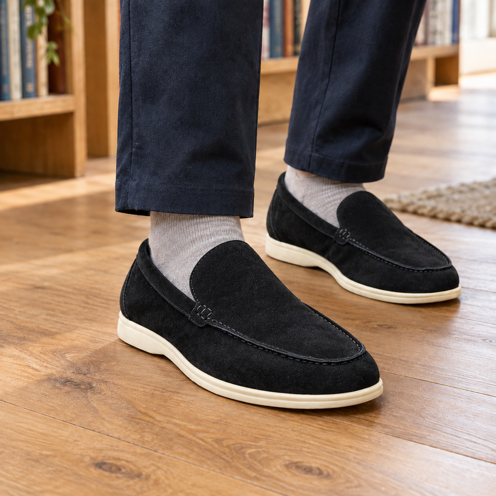 Men's Suede Loafers with Wedge Sole – Smart Casual Shoes