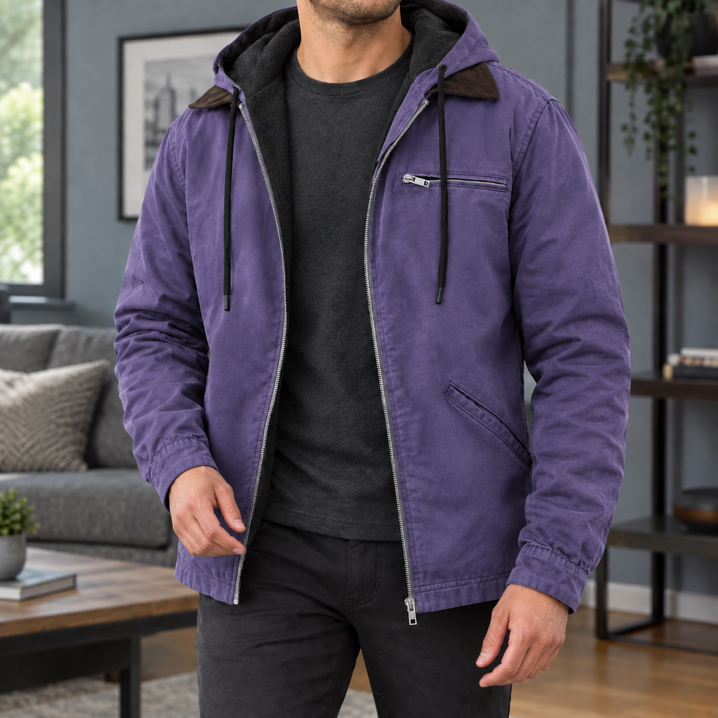 Men's Hooded Jacket – Fleece Lined Winter Jacket