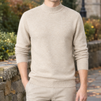 Men's Mock Neck Jumper – Slim Fit Winter Knitwear