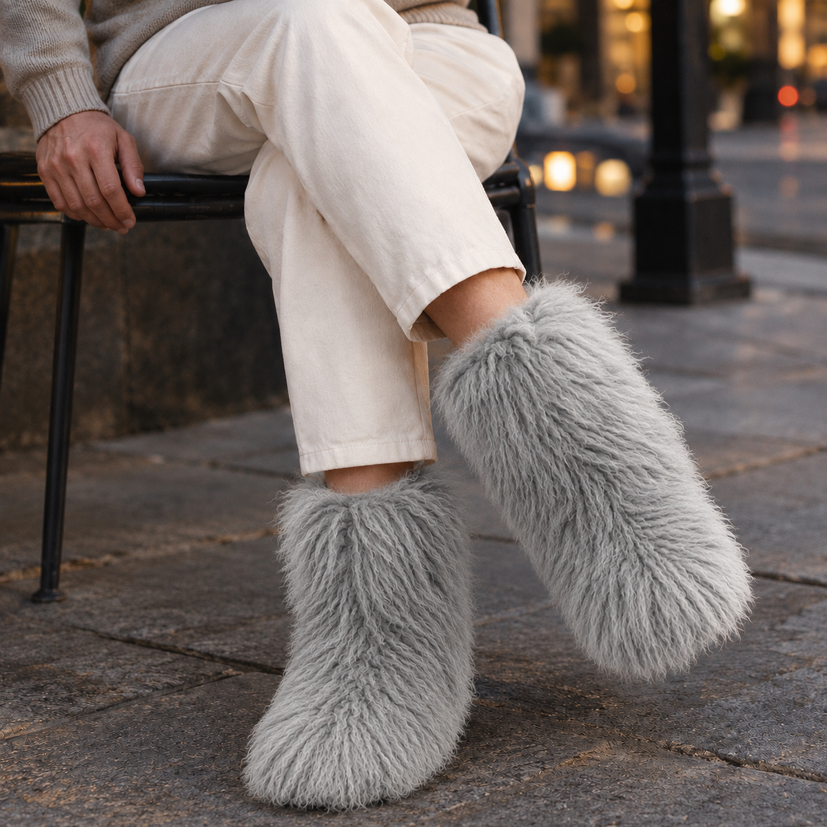 Men's Plush Lined Slip-On Boots – Warm Winter Boots