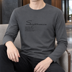 Men's Silk-Touch Crew Neck Top – Long Sleeve Smart Tee