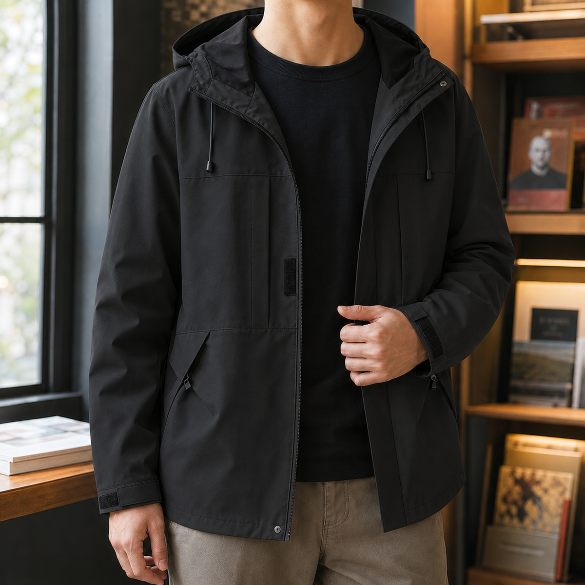 Men's Hooded Windbreaker Jacket – Winter Jacket